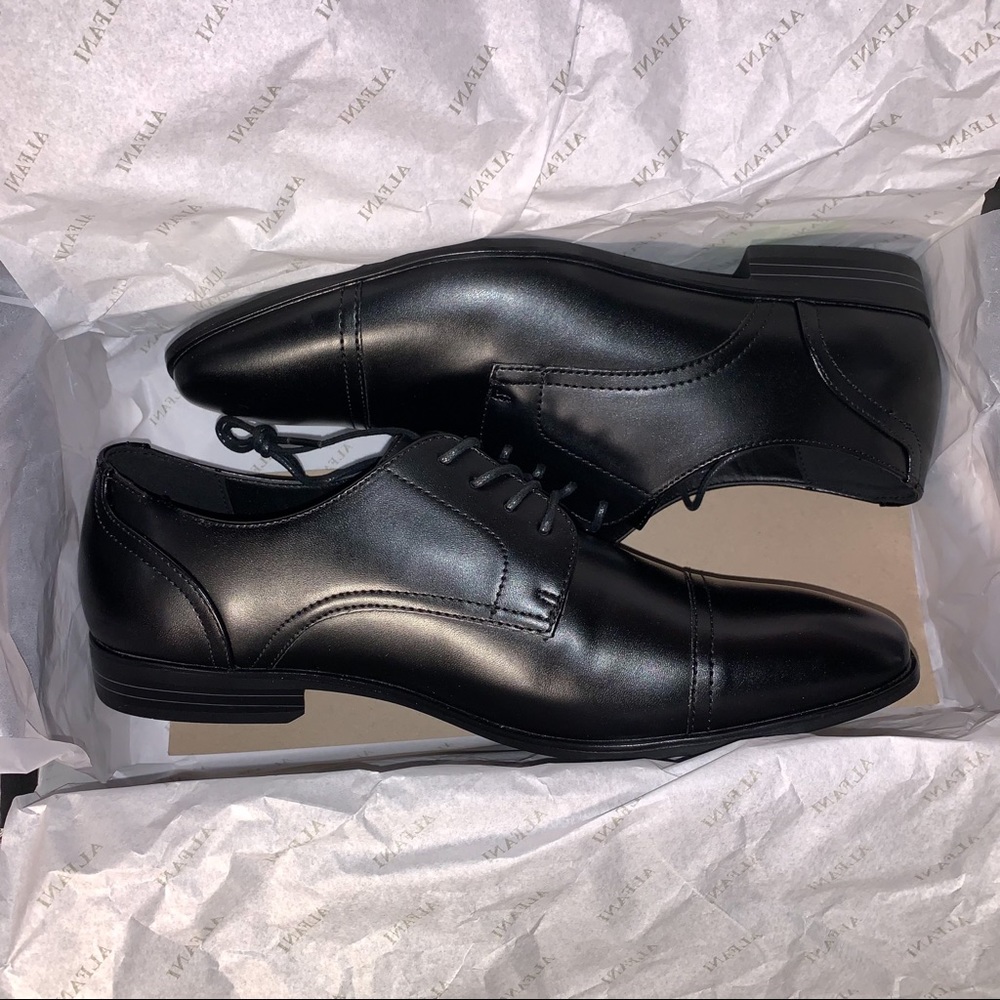 Alfani Shoes | Quincy Cap-toe Black Shoes